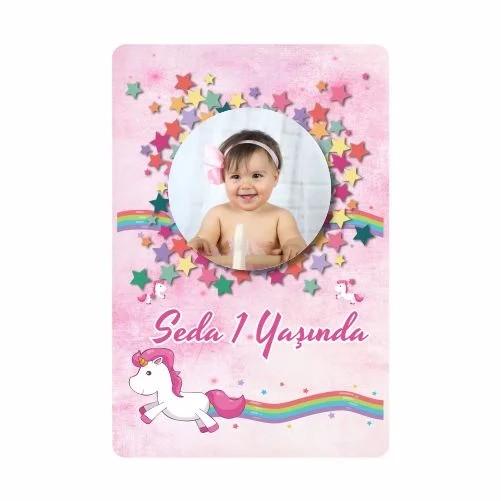 Unıcorn Temalı Doğum Günü Magneti